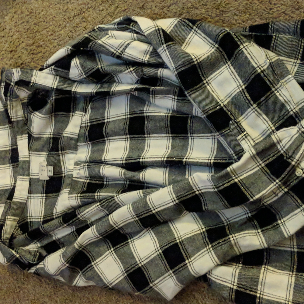A new day black and white flannel with sparkle
